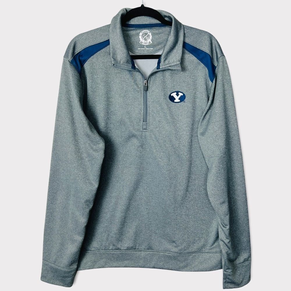 BYU Brigham Young University Mens 1/4 Zip Pullover Large Campus Drive Sweatshirt